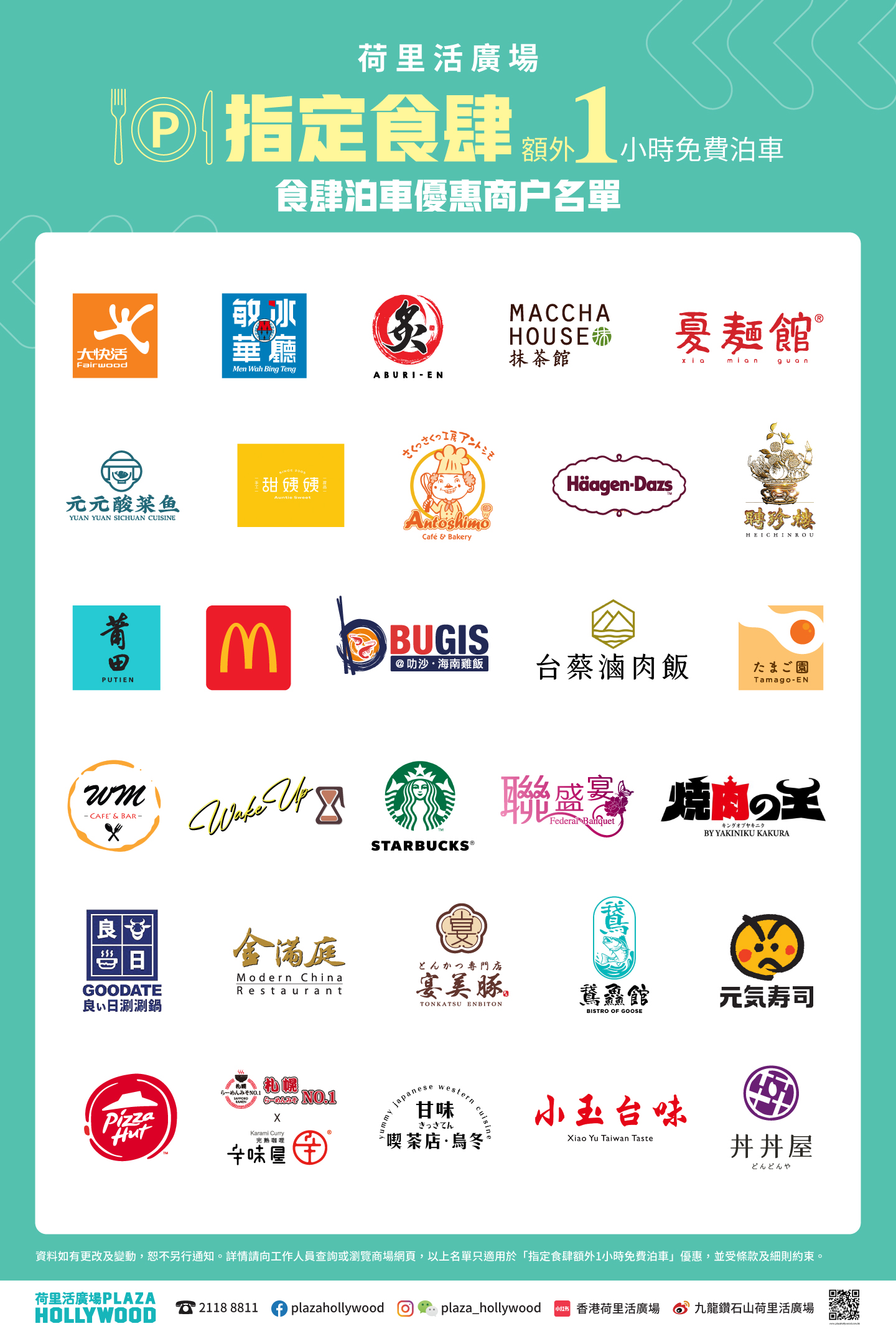 Dining Parking Offer - Tenant List