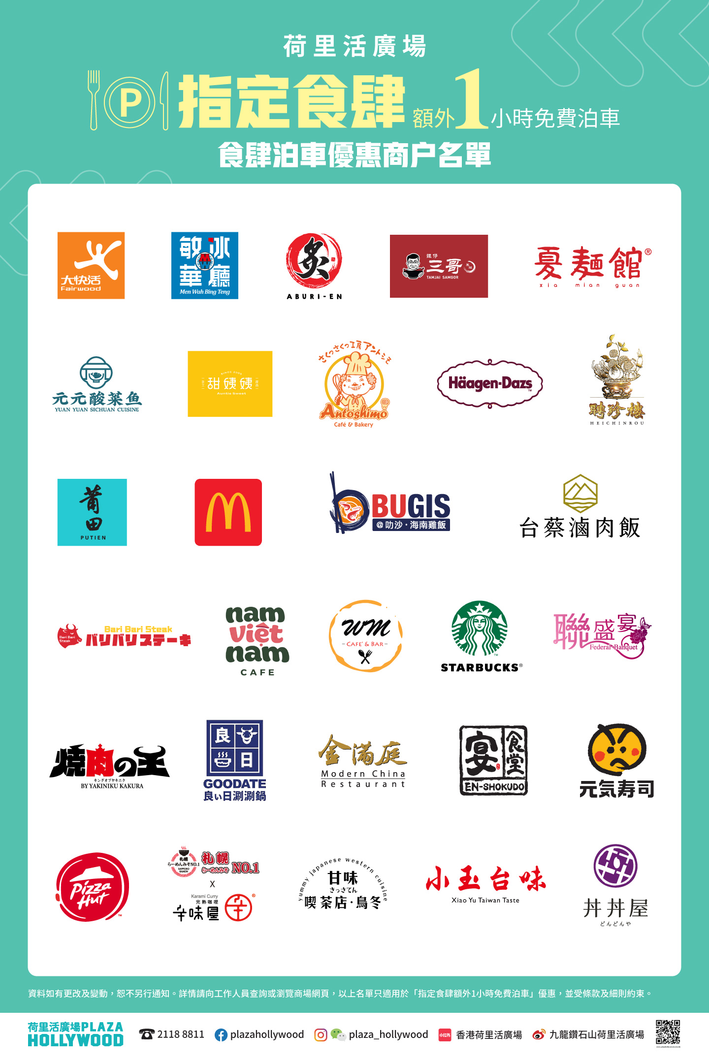 Dining Parking Offer - Tenant List