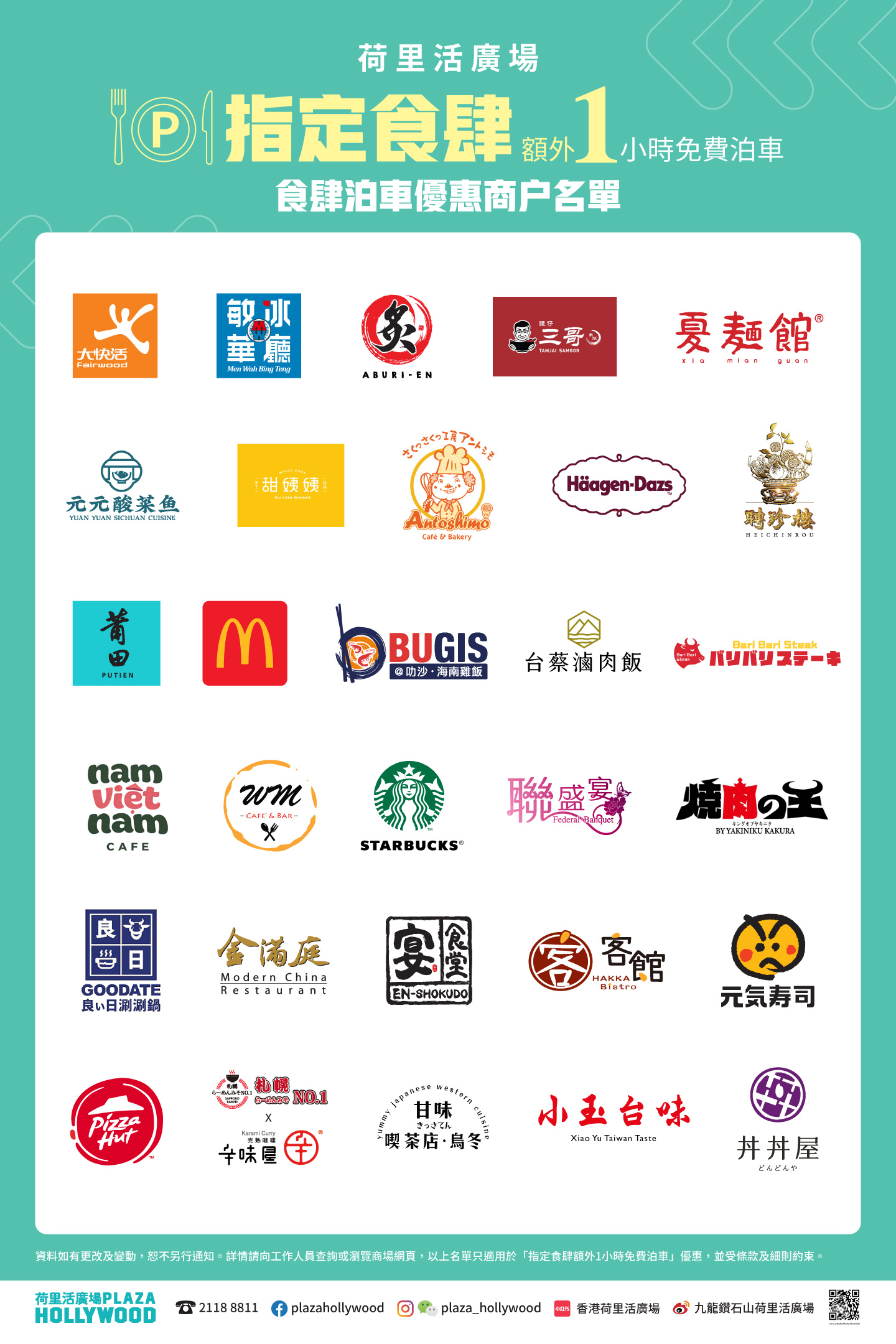 Dining Parking Offer - Tenant List