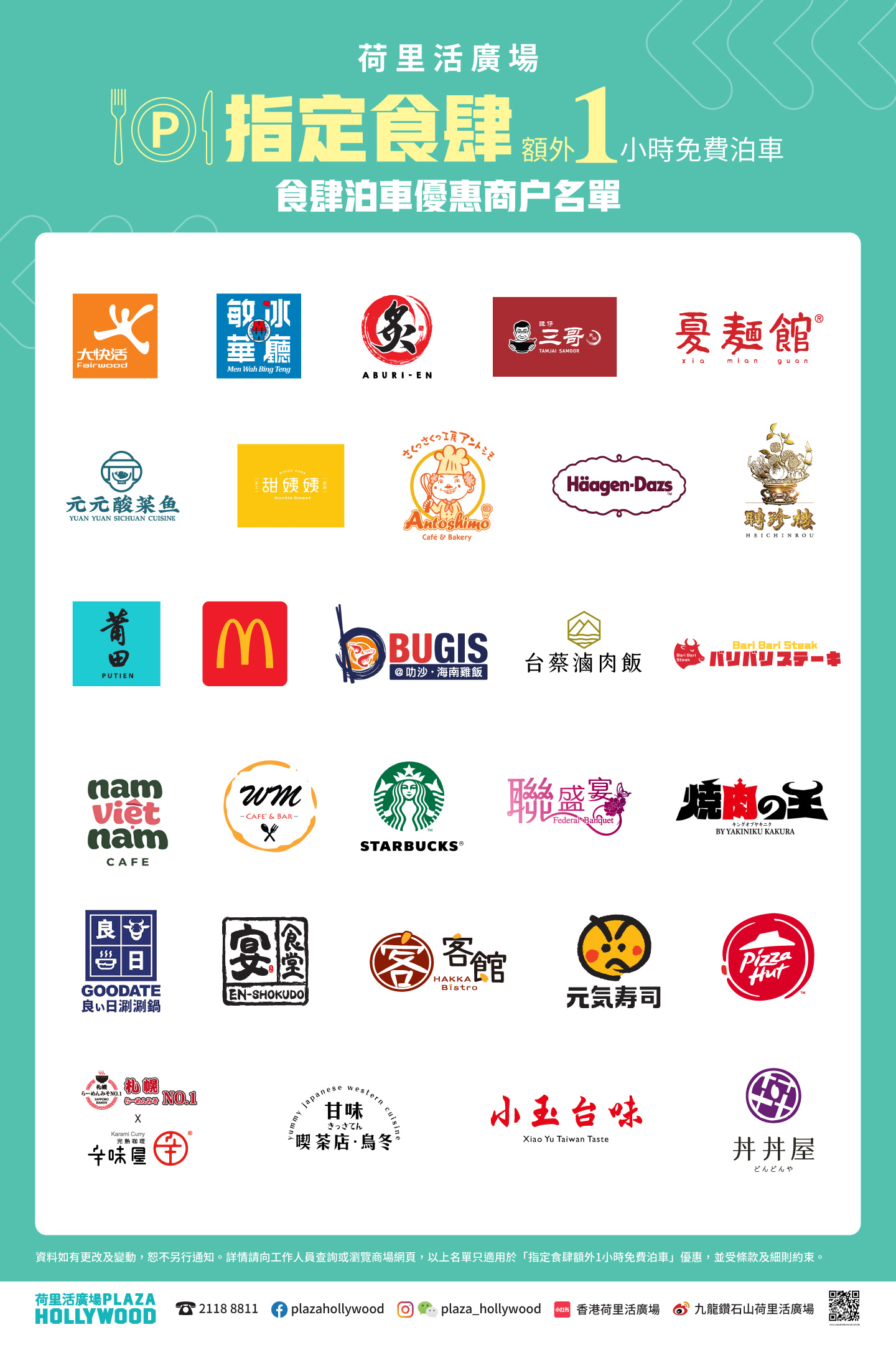 Dining Parking Offer - Tenant List